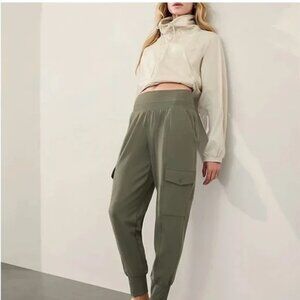 Athleta Venice High Rise Cargo Jogger | Moss Green | Size L